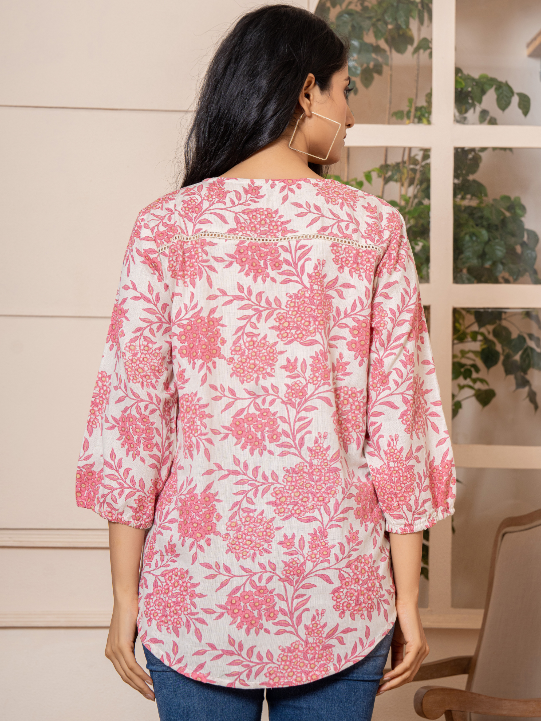 Pretty in Pink Floral Cotton Top