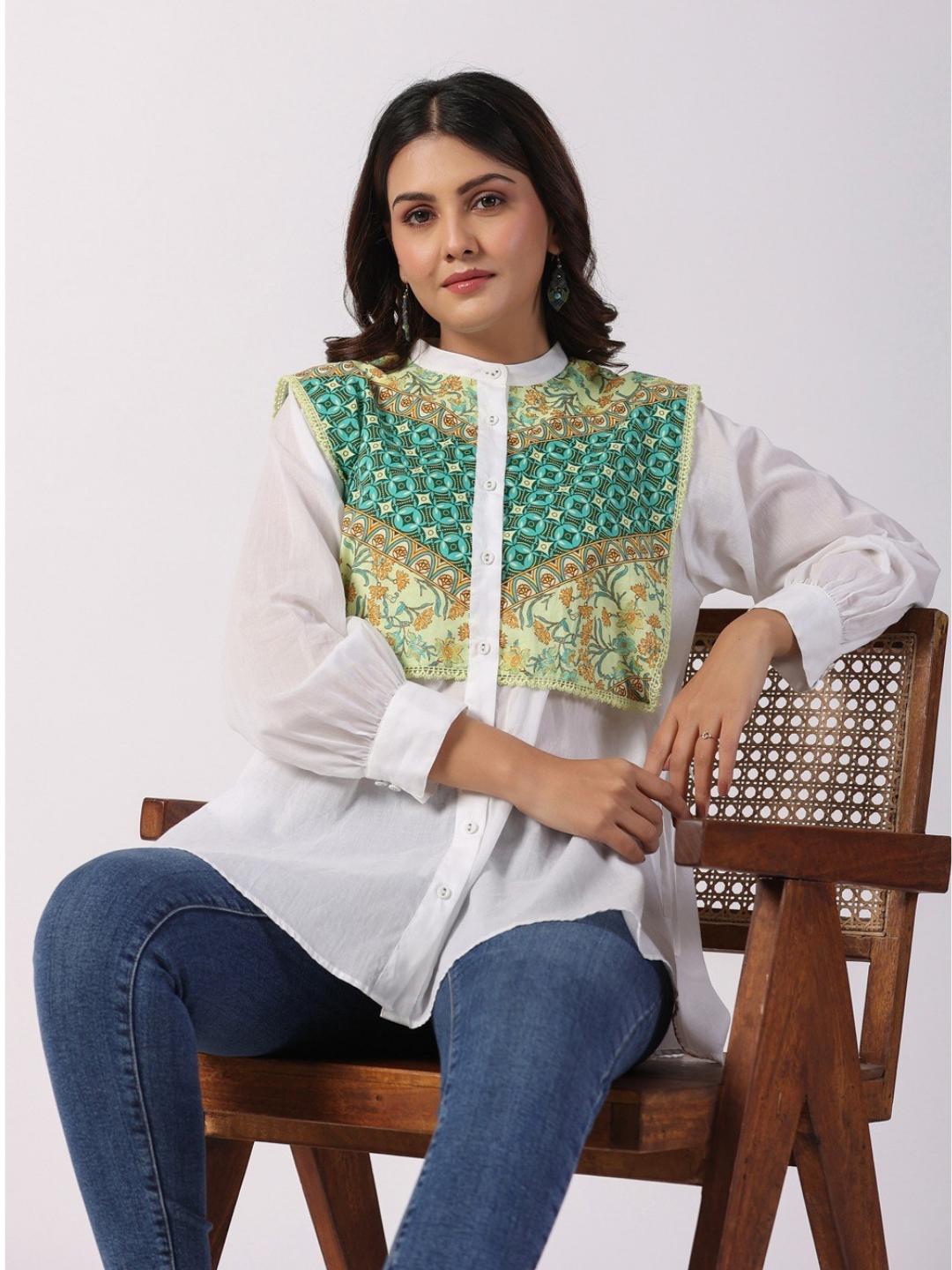White Boho Elegance Cotton Top
