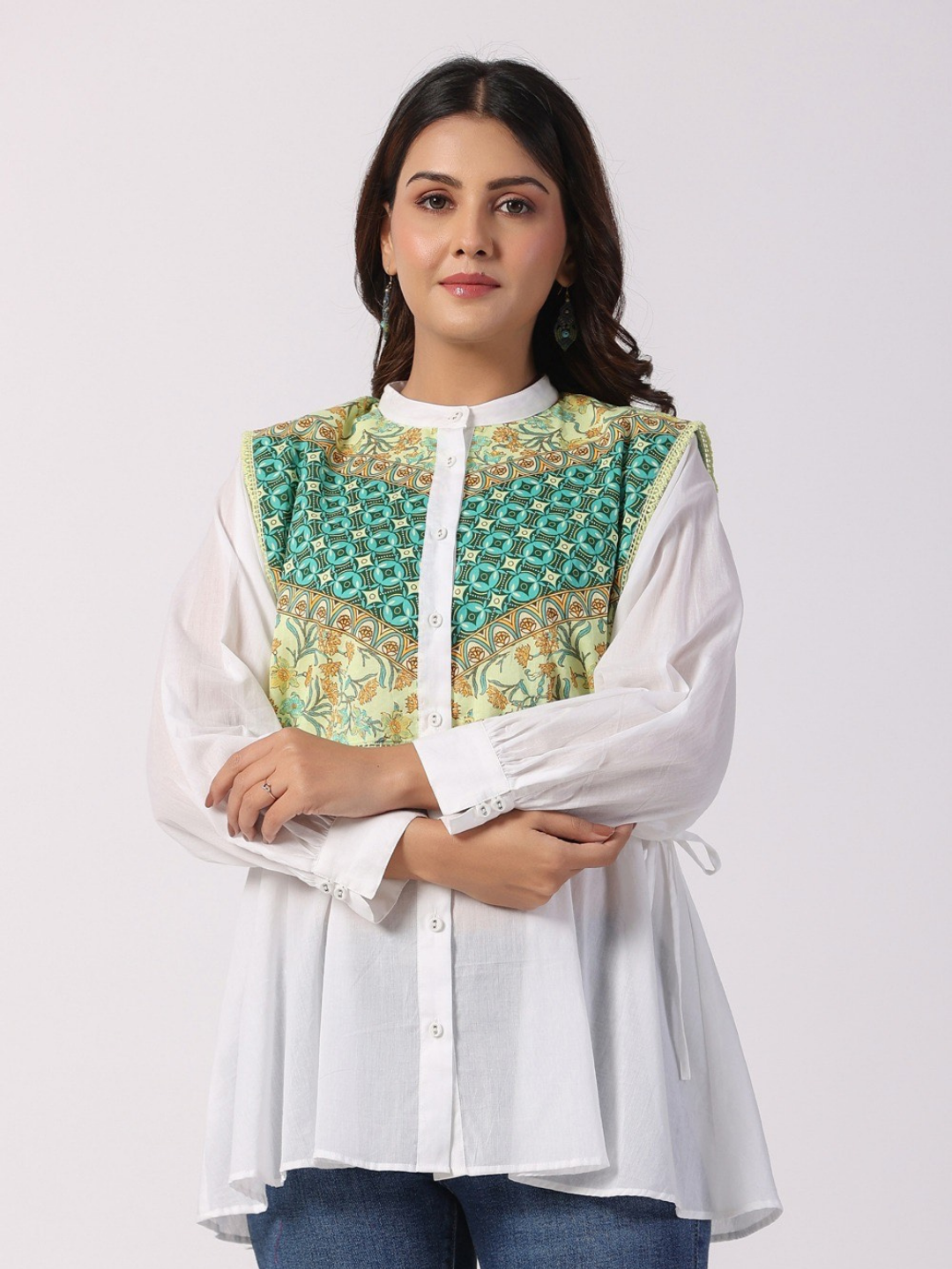 White Boho Elegance Cotton Top