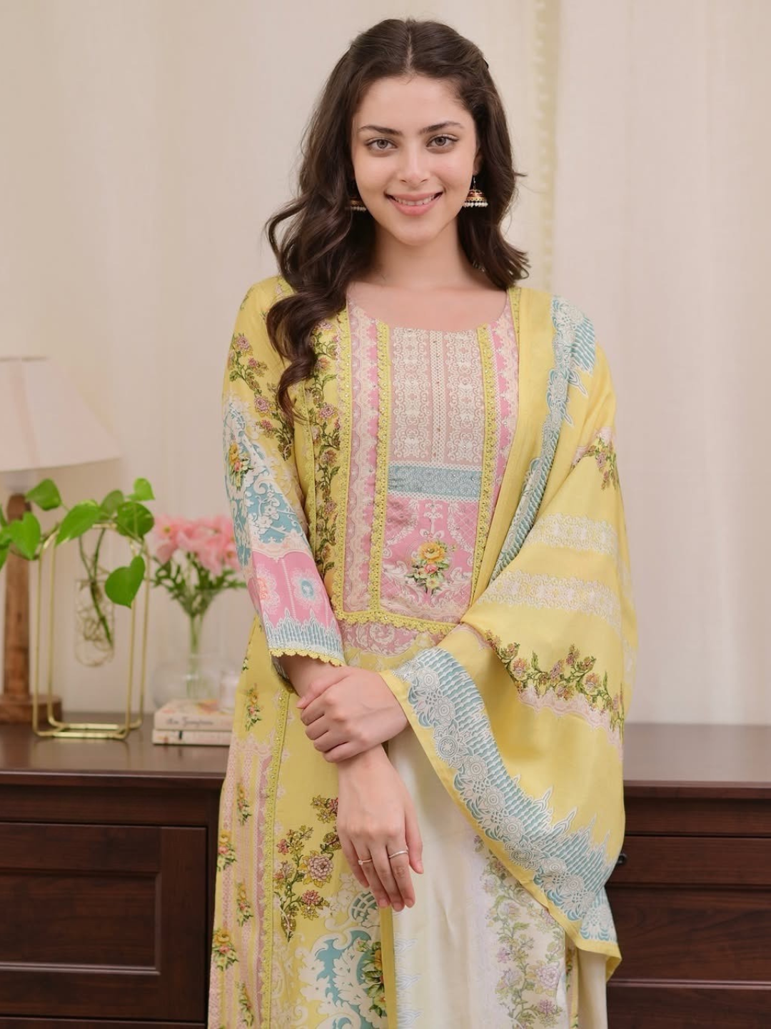Sunshine And Pastels Soft Loom Dupatta Set