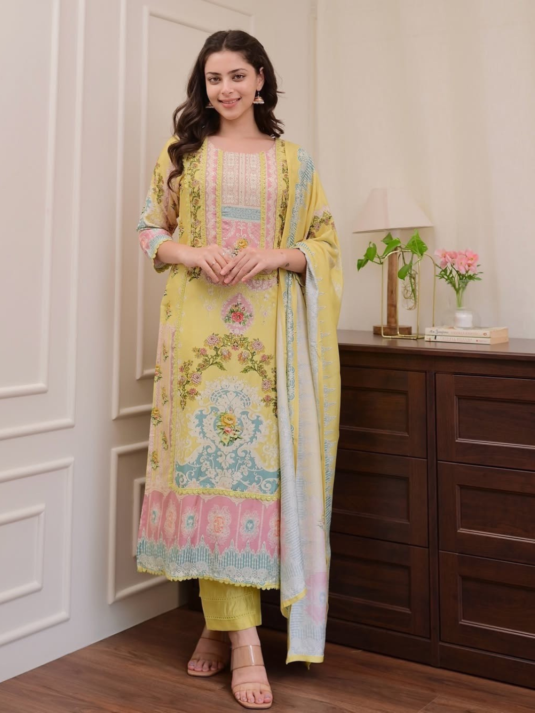 Sunshine And Pastels Soft Loom Dupatta Set