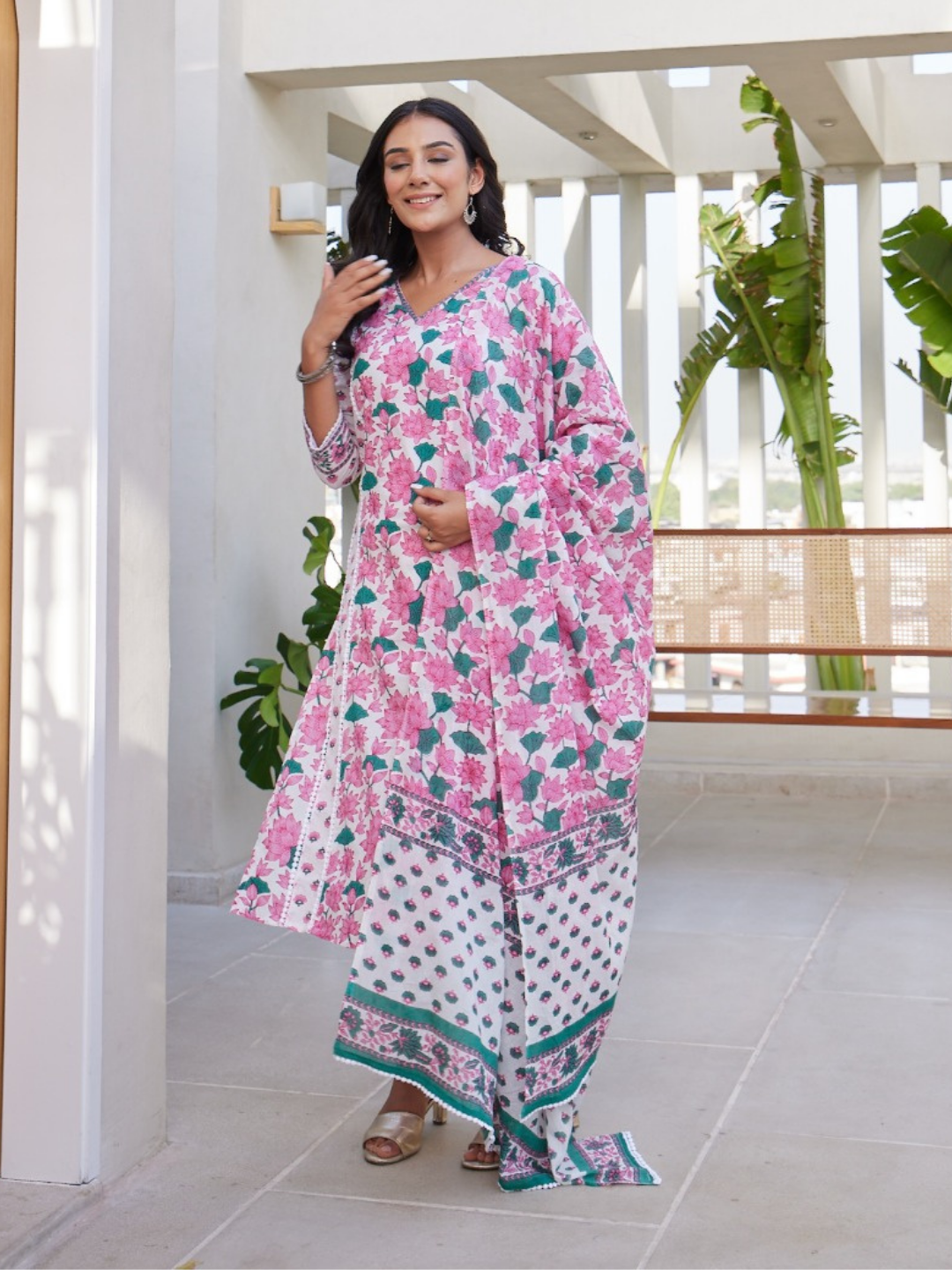 Pink Fantasy Dupatta Set
