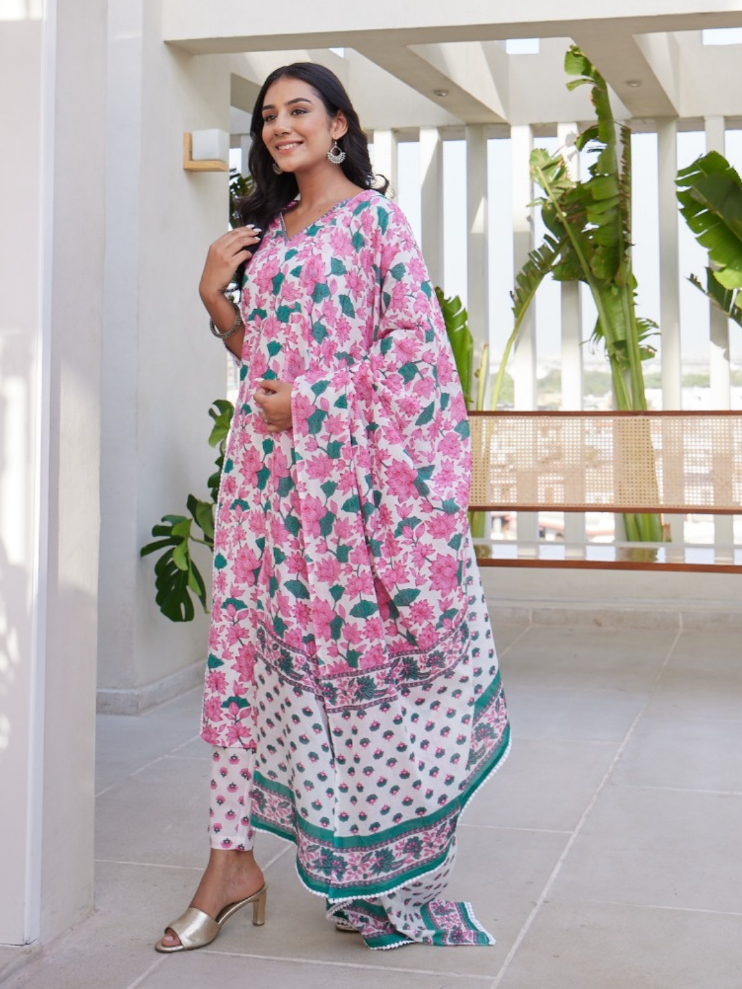 Pink Fantasy Dupatta Set
