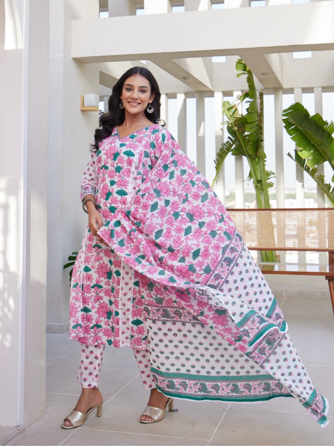 Pink Fantasy Dupatta Set