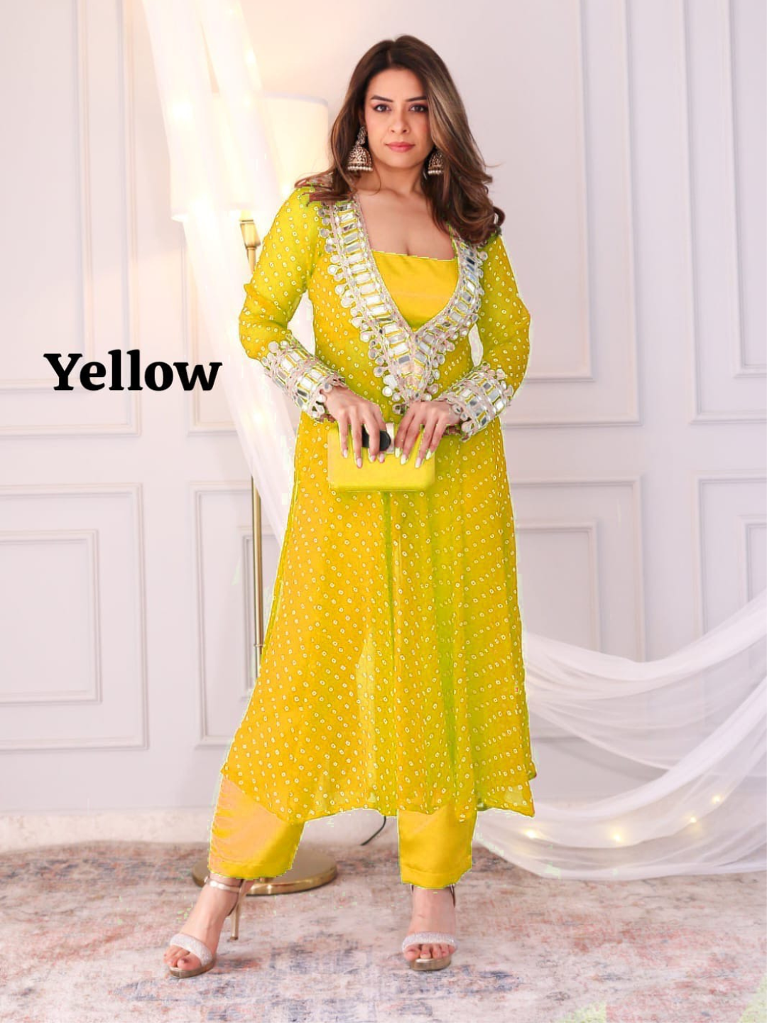 Mirror Magic Kurta Set with Bustier