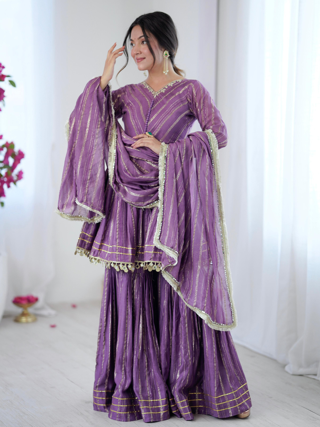 Mul Chanderi Sharara Set