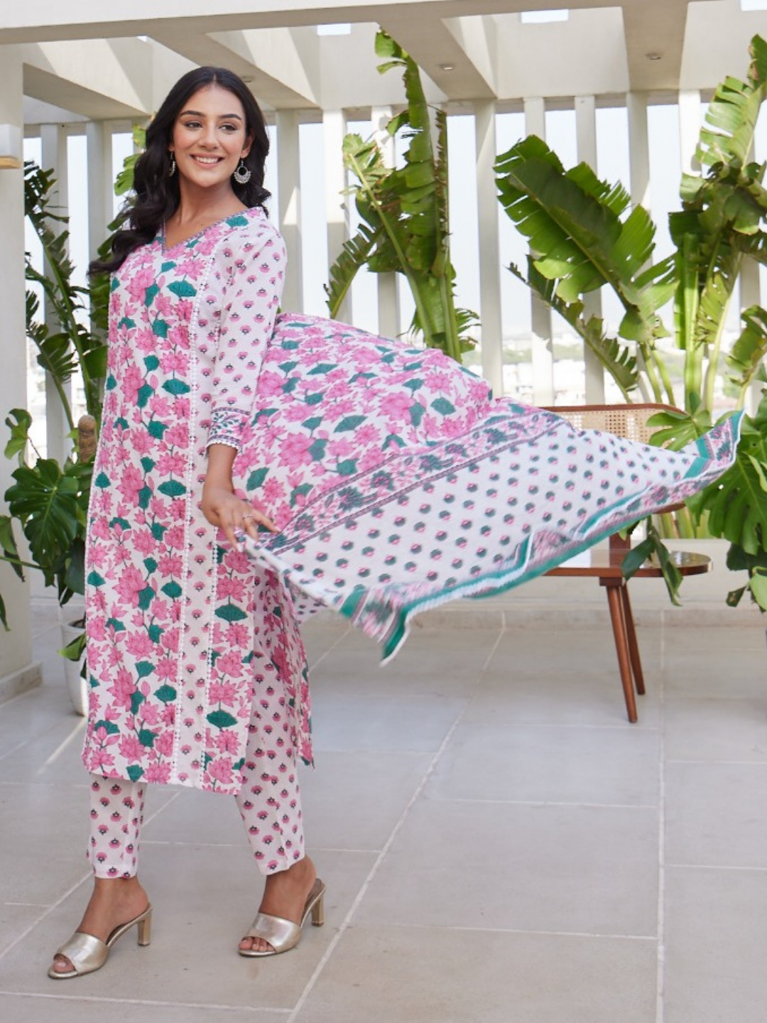 Pink Fantasy Dupatta Set