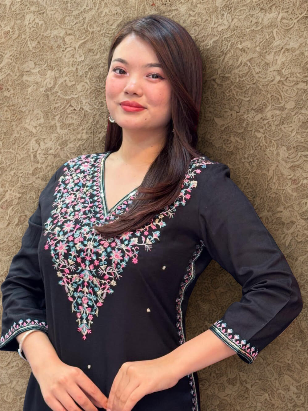 Luxe Banana Silk Kurti Set