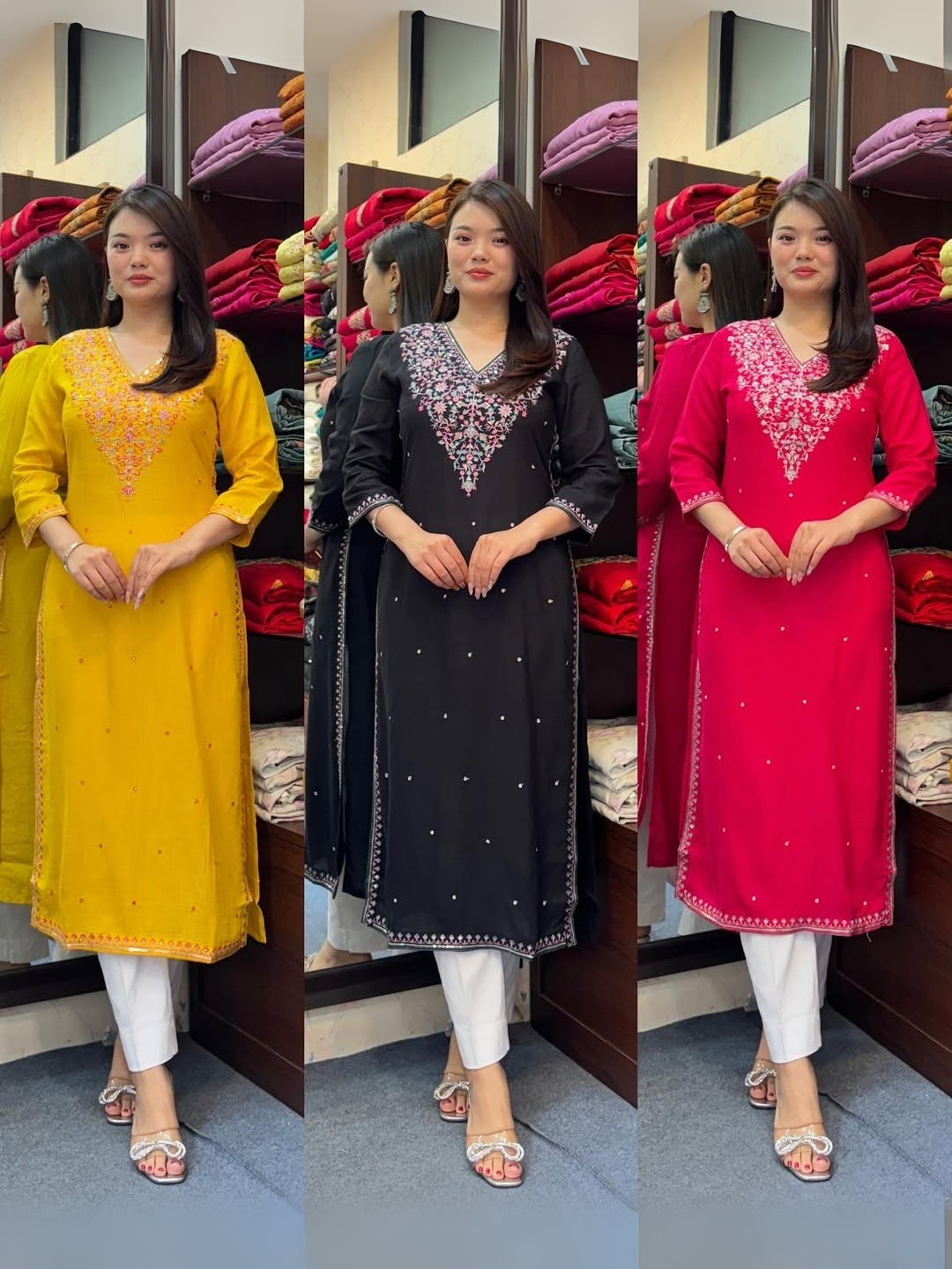 Luxe Banana Silk Kurti Set