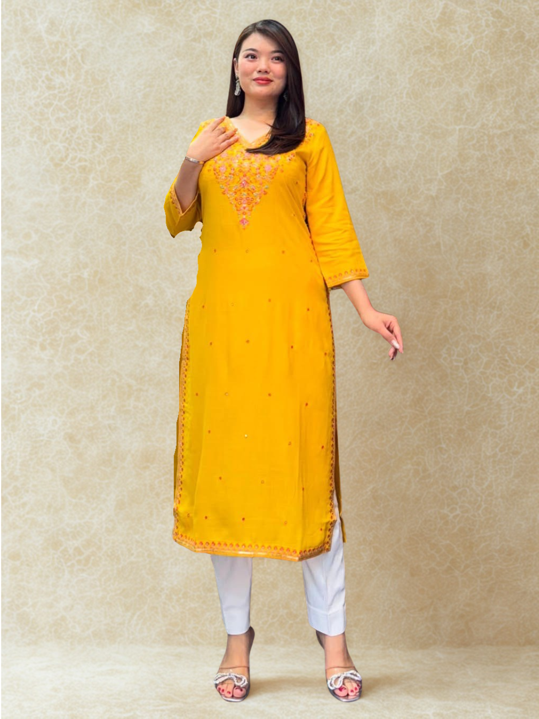 Luxe Banana Silk Kurti Set