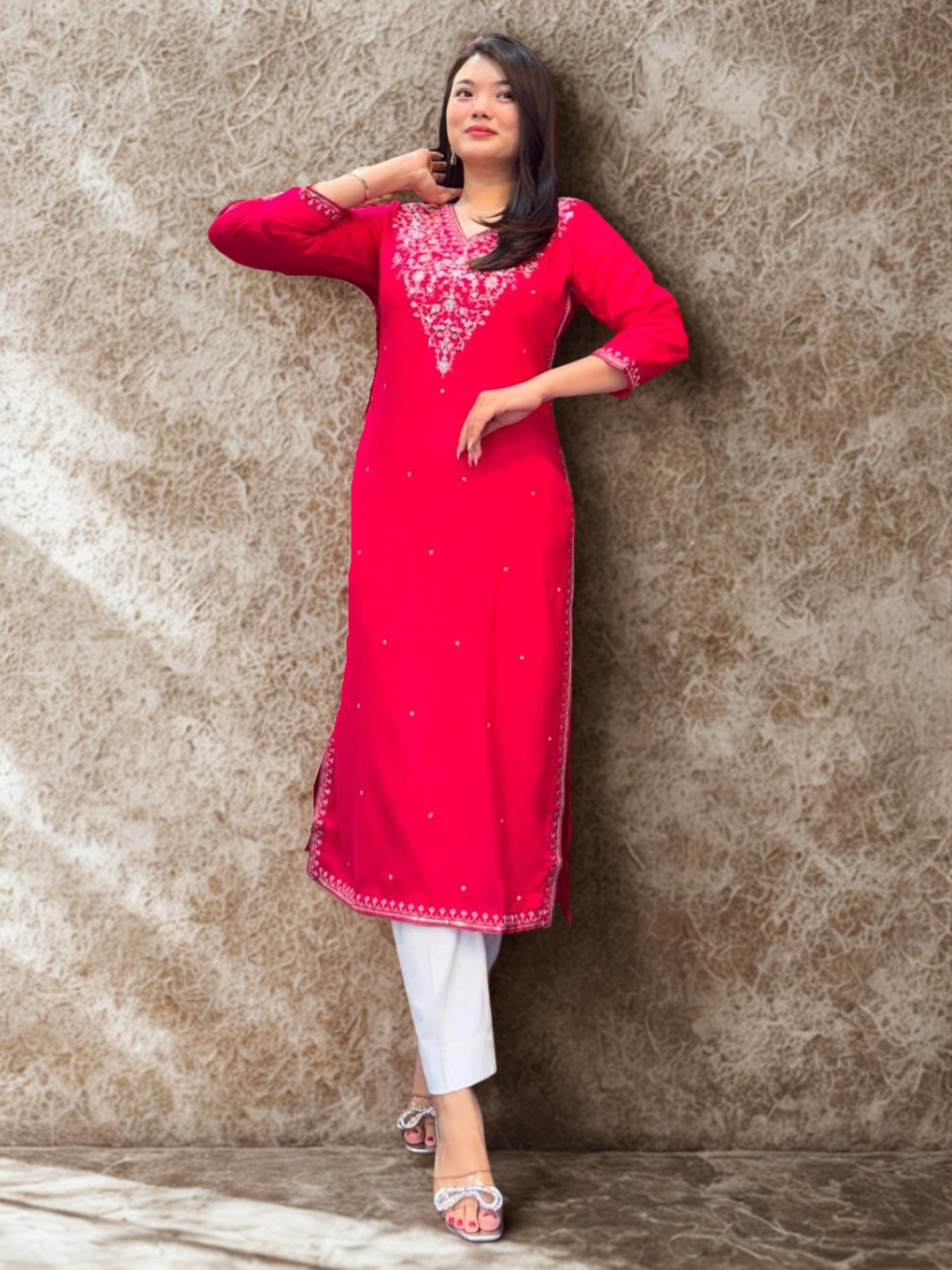 Luxe Banana Silk Kurti Set