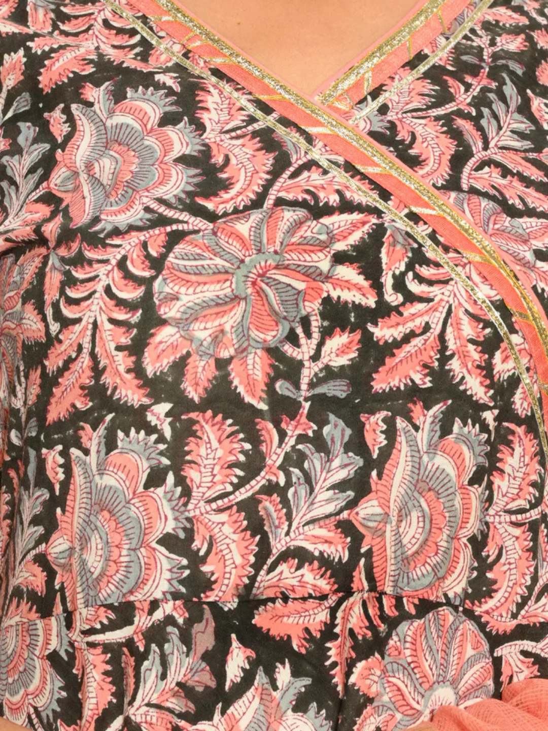 Blush Noir Kalamkari Wrap Set