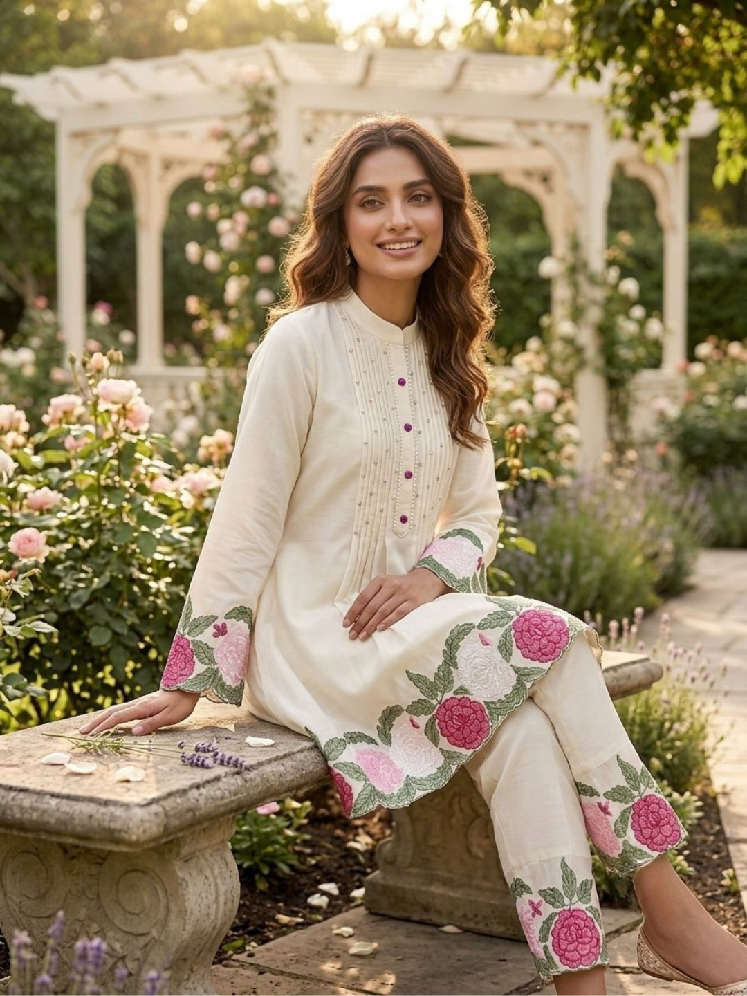 Bloom with Grace Roman Silk Co-ord Set