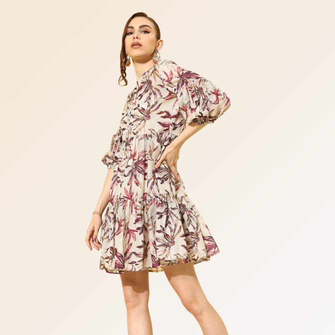 Ice Blue Knee Length Dress