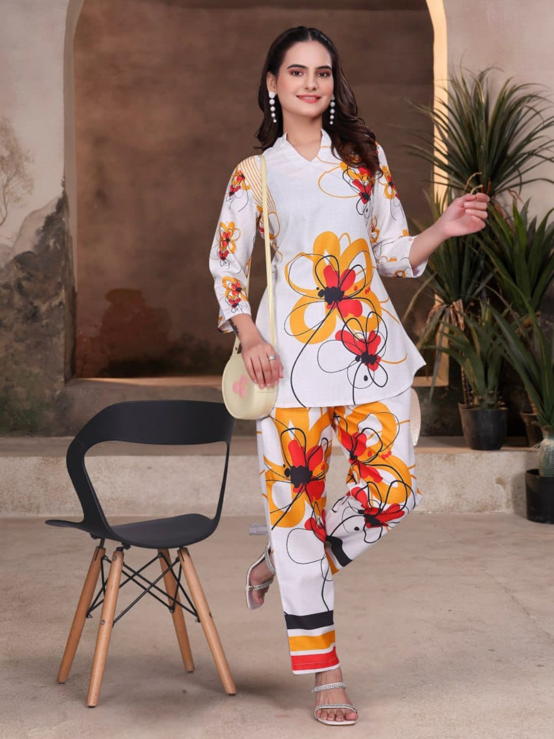 Vibrant Cotton Silk Digital Print Co-Ord Set