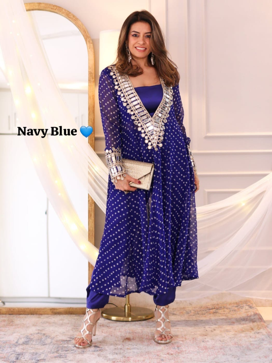 Mirror Magic Kurta Set with Bustier