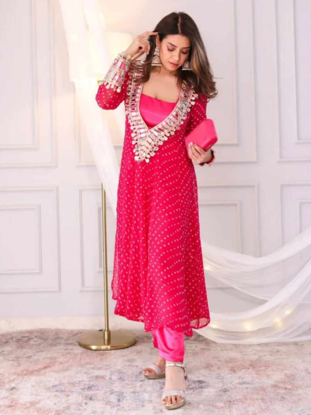 Mirror Magic Kurta Set with Bustier