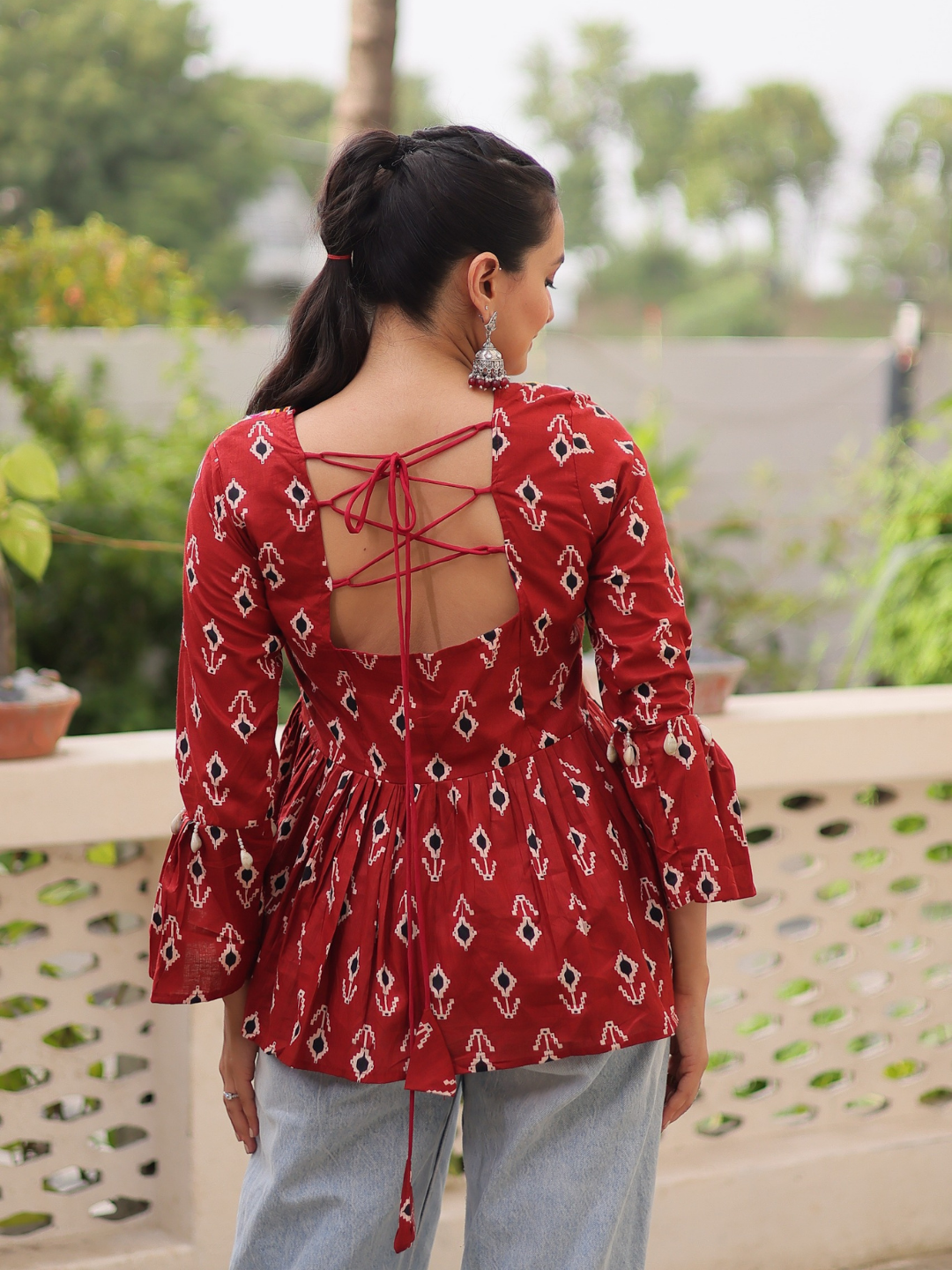 Navratri-Ready Flare – Cotton Printed Top
