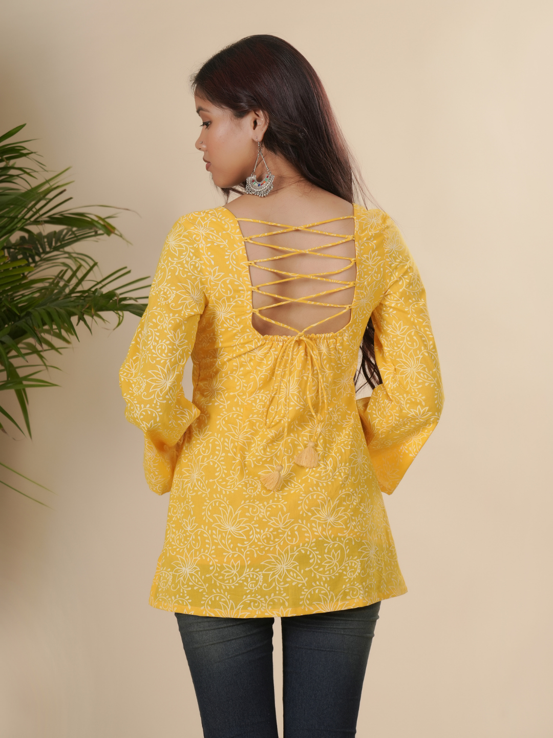 Yellow Sunshine Pure Cotton Short Kurti