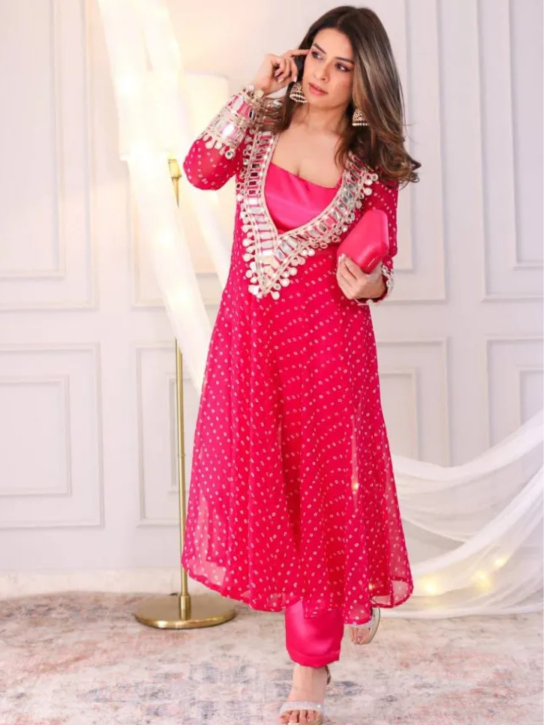Mirror Magic Kurta Set with Bustier