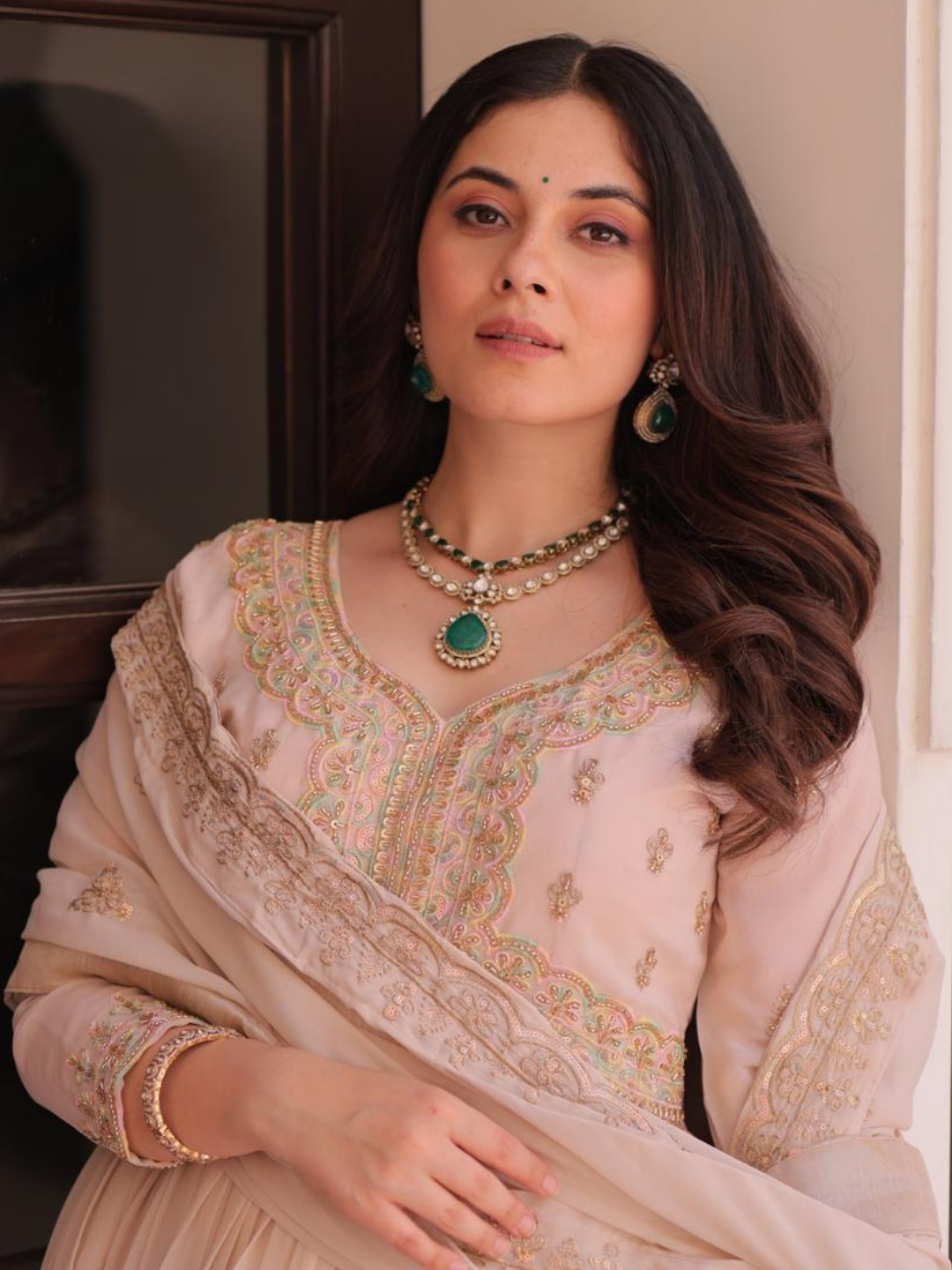 Pastel Luxe Embroidered Gown Set