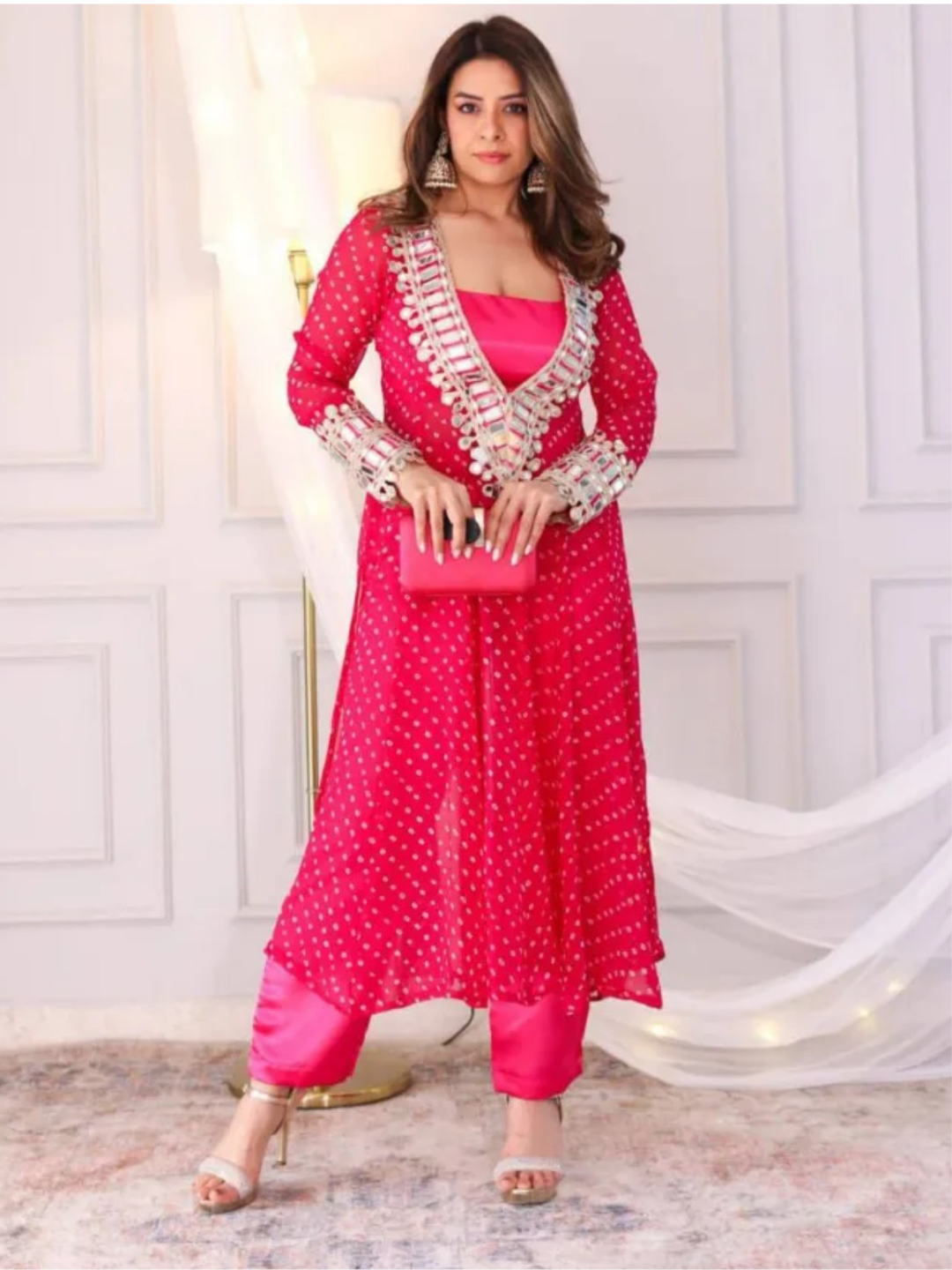 Mirror Magic Kurta Set with Bustier