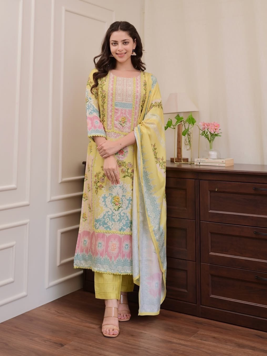 Sunshine And Pastels Soft Loom Dupatta Set