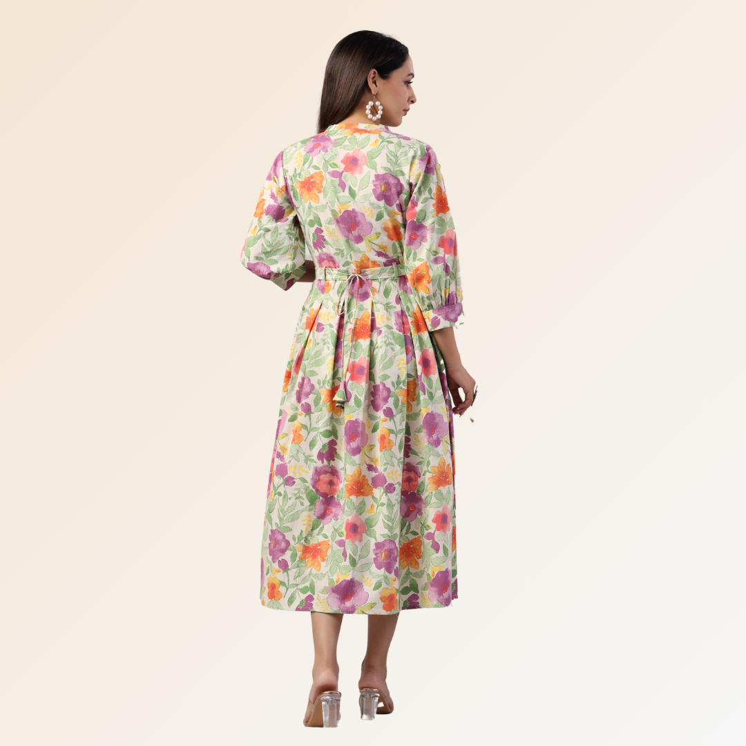 Floral Dress With Belt