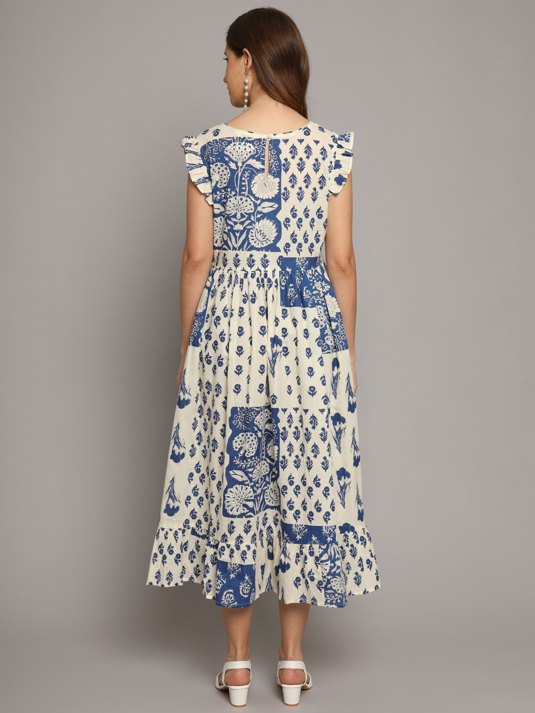 Timeless Blue and White Cotton Dress