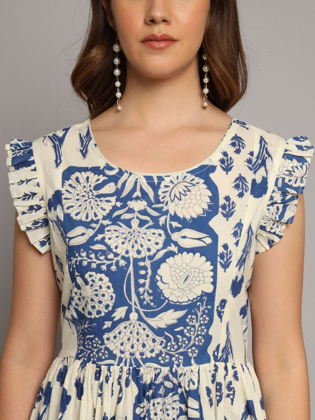 Timeless Blue and White Cotton Dress