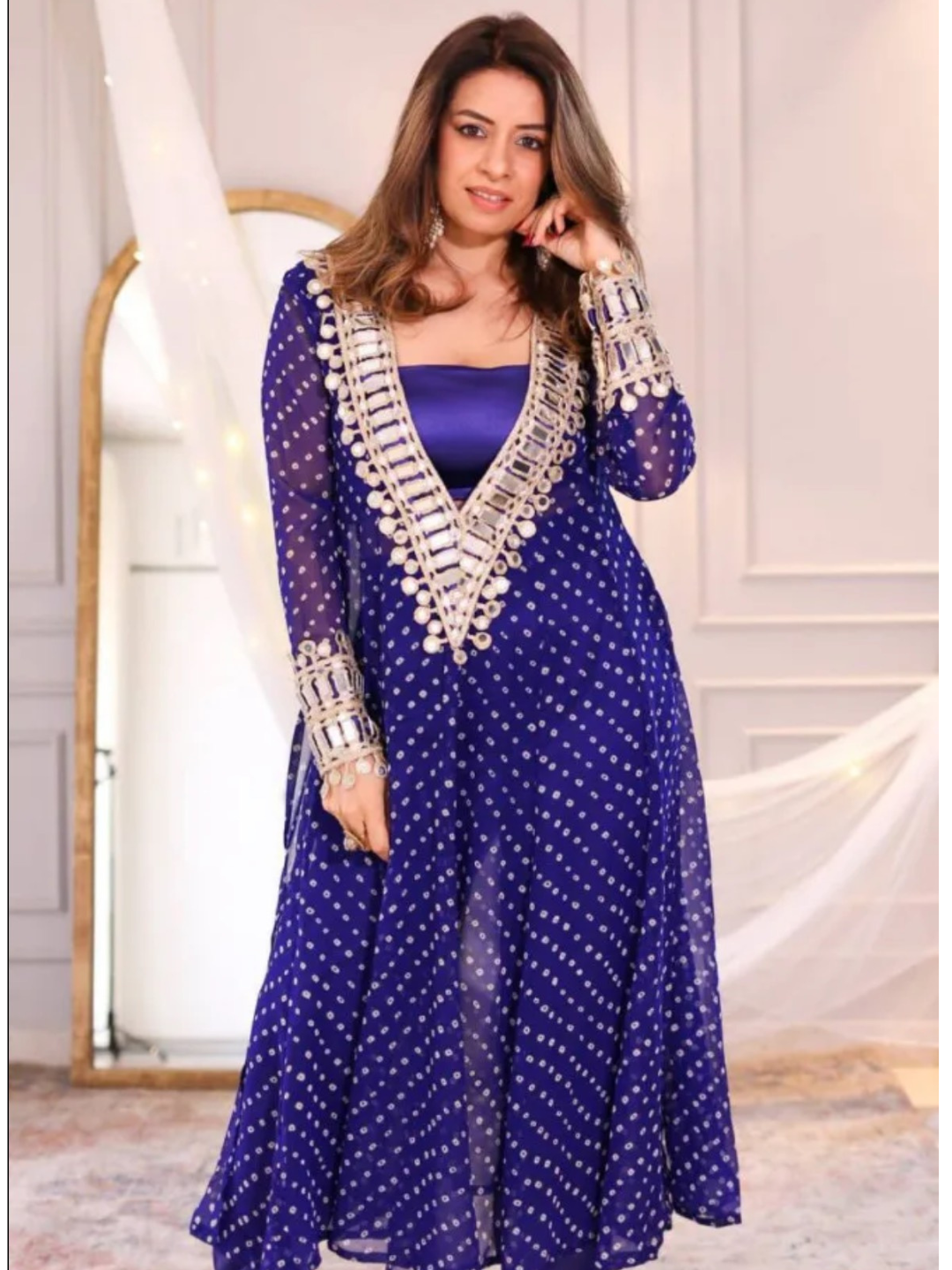 Mirror Magic Kurta Set with Bustier