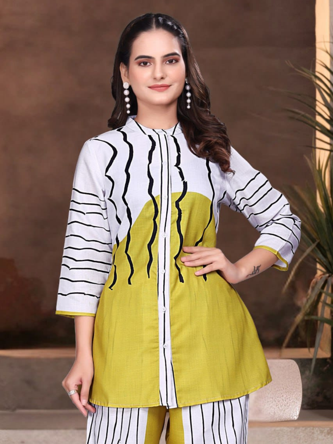 Bold in Balance Co-ord Set with Artistic Stripes