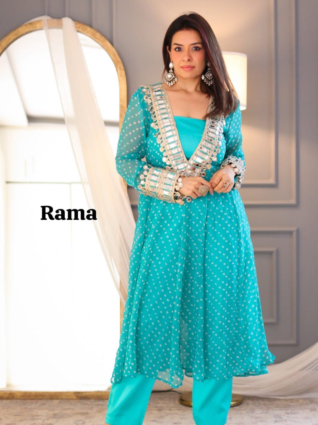 Mirror Magic Kurta Set with Bustier