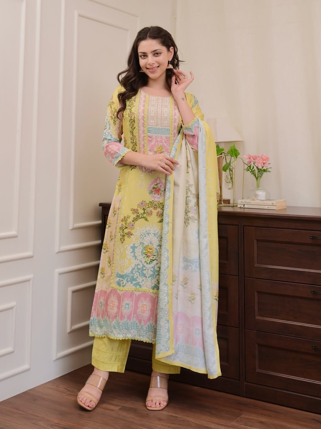 Sunshine And Pastels Soft Loom Dupatta Set