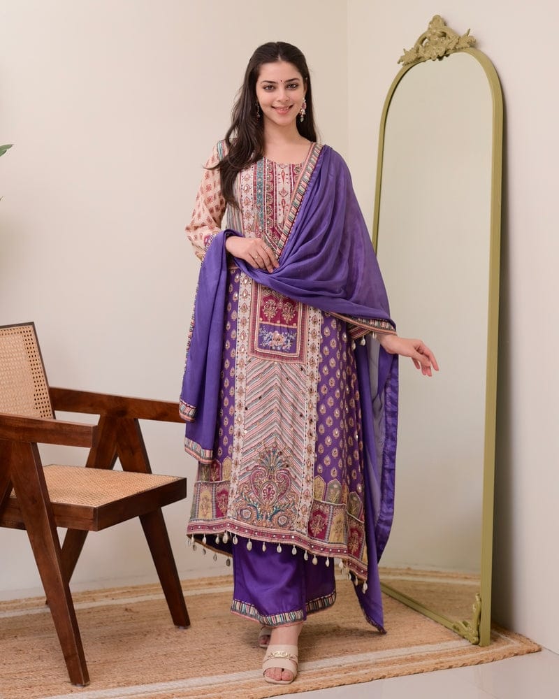 Charming Chinon Dupatta Set