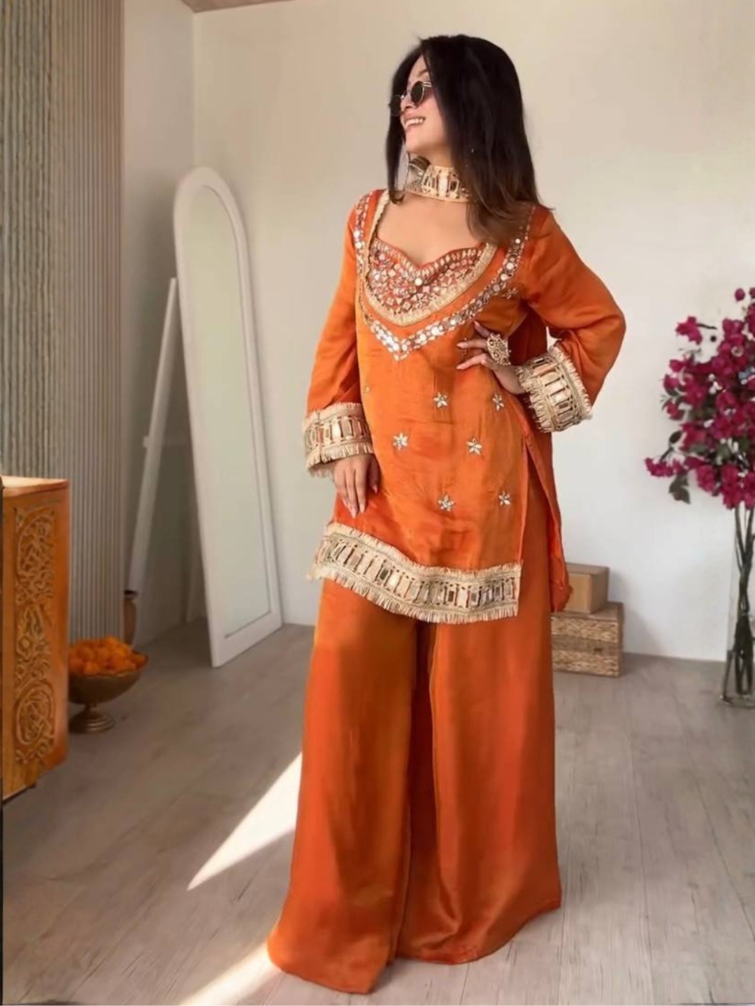 Understated Glam Fendy Silk Palazzo Set