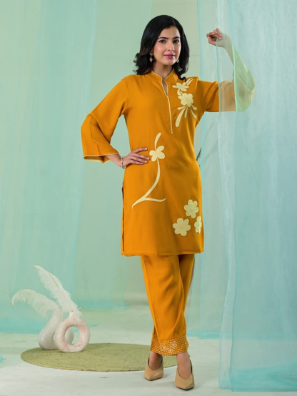 Sunny Sophistication Yellow Floral Cotton Co-Ord Set