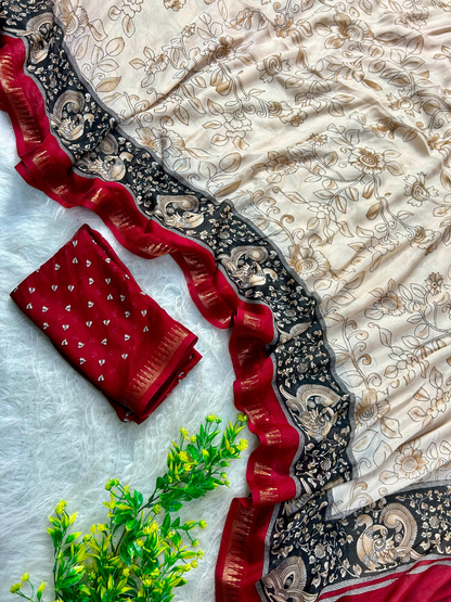Timeless Tales in Regal Kalamkari Saree