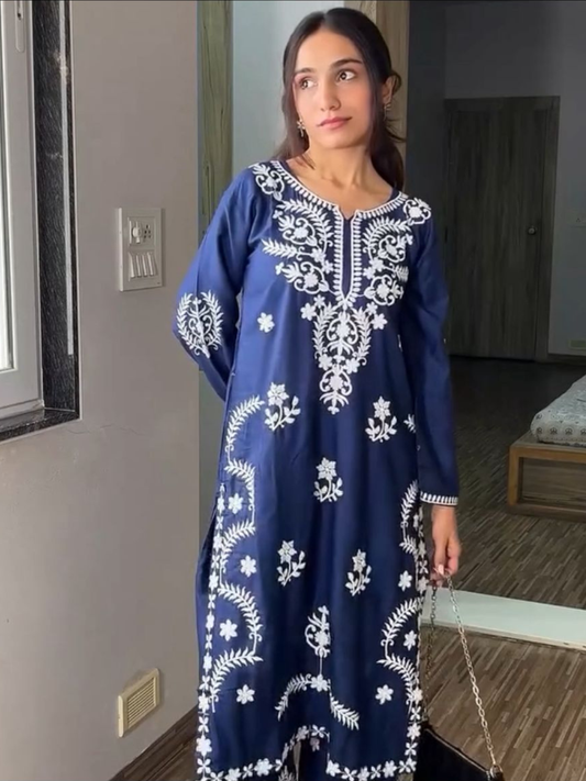 Royal Blue Lucknowi Palazzo Set