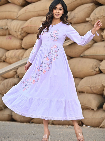 Lavender Ankle Length Dress