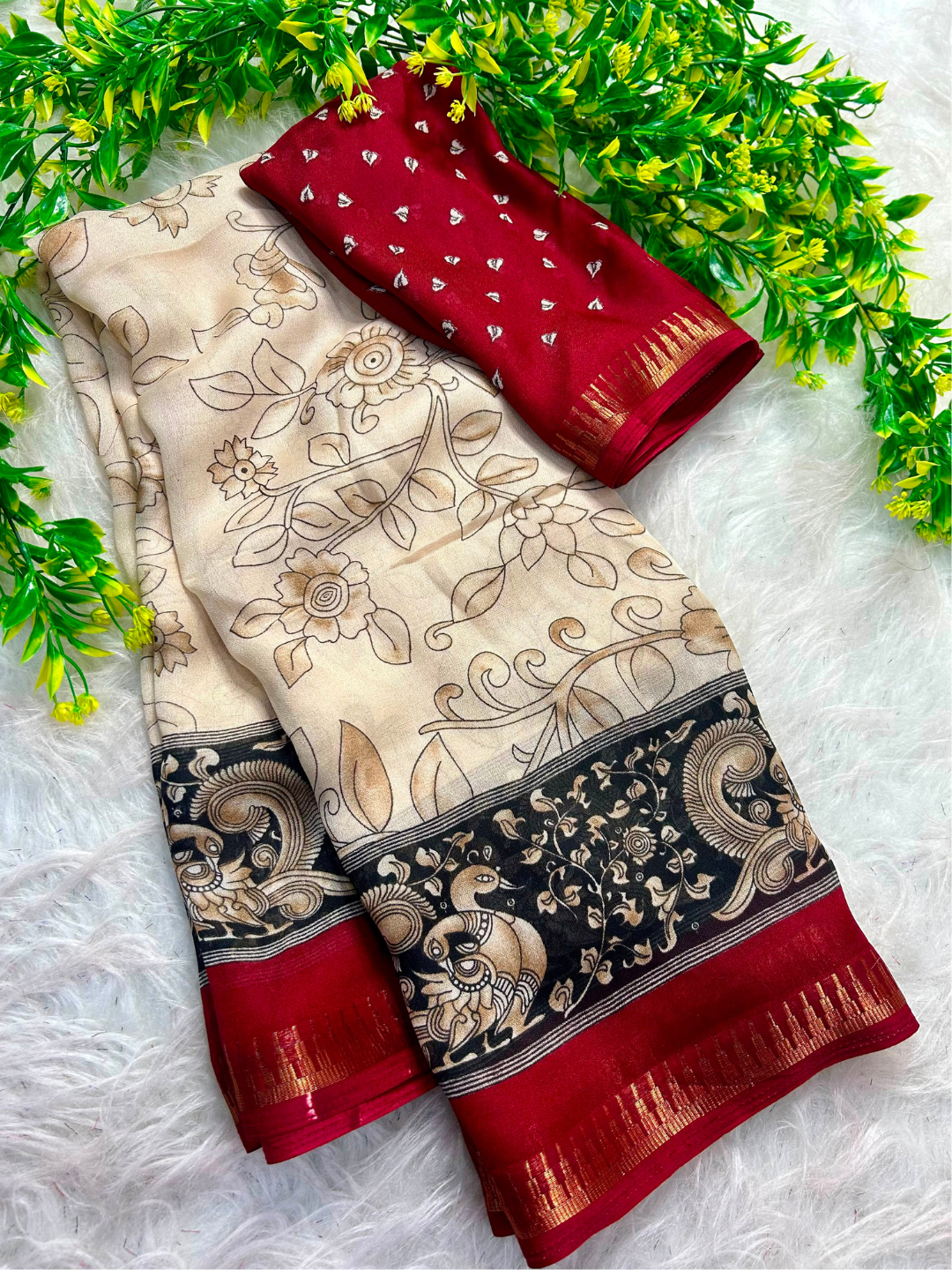 Timeless Tales in Regal Kalamkari Saree