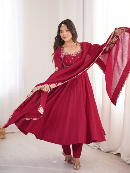 Elegant Aura Embroidered Anarkali