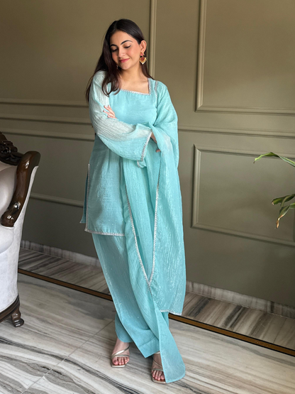 Soft Glam Crunchy Silk Salwar Suit with Diamond Work