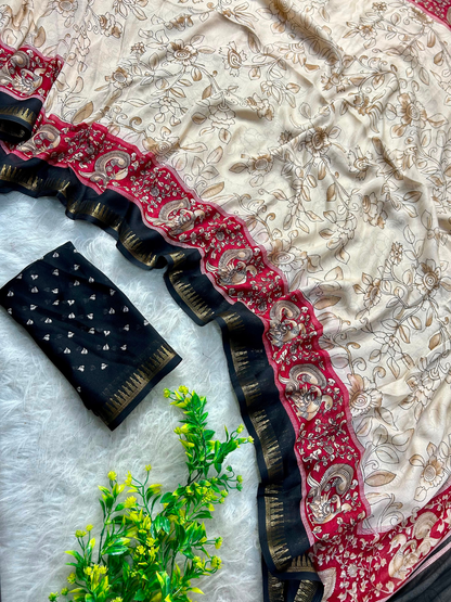 Timeless Tales in Regal Kalamkari Saree