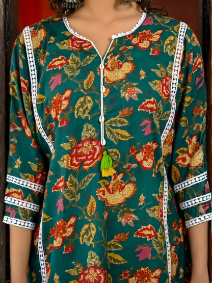 Breezy Bloom Cotton Chogha Set