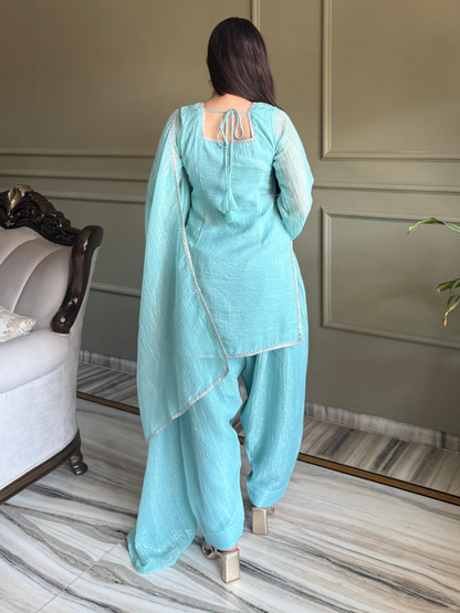 Soft Glam Crunchy Silk Salwar Suit with Diamond Work