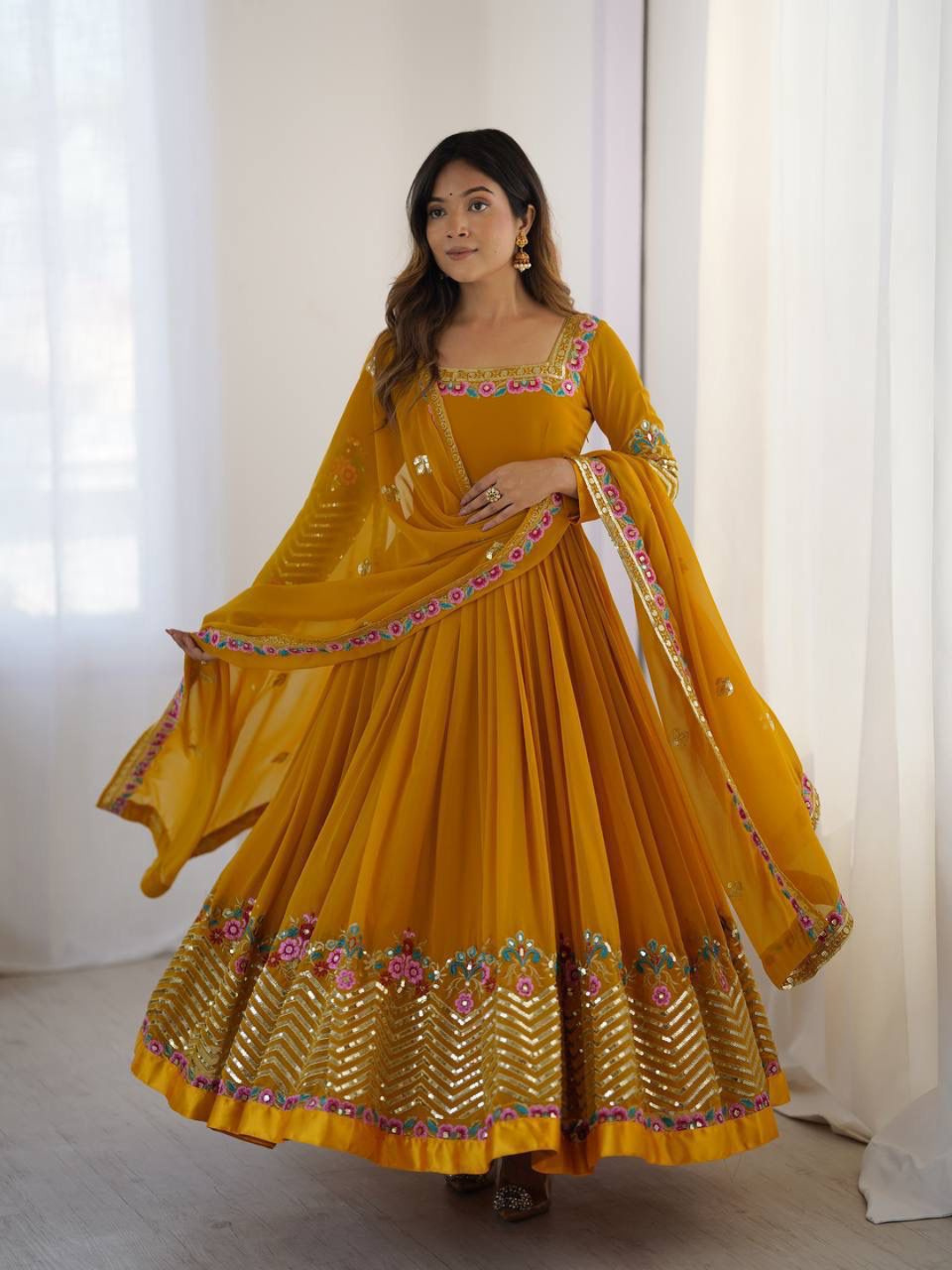 Elegant Festive Georgette Dupatta Set