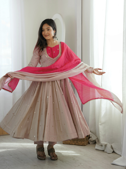 Shimmering Grace Three-Piece Anarkali