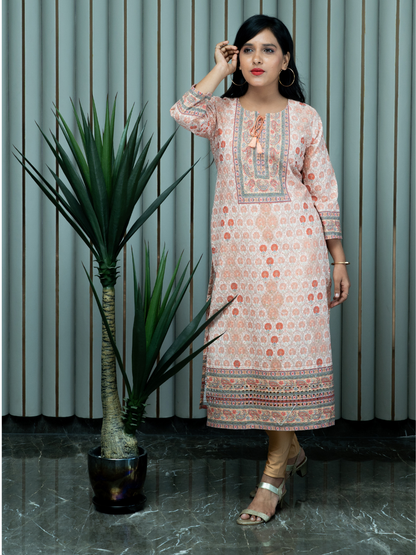 Ivory Schiffli Kurti