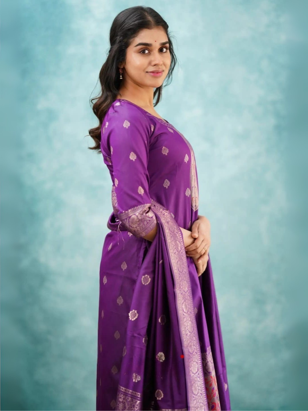 Purple Paithani Dupatta Set